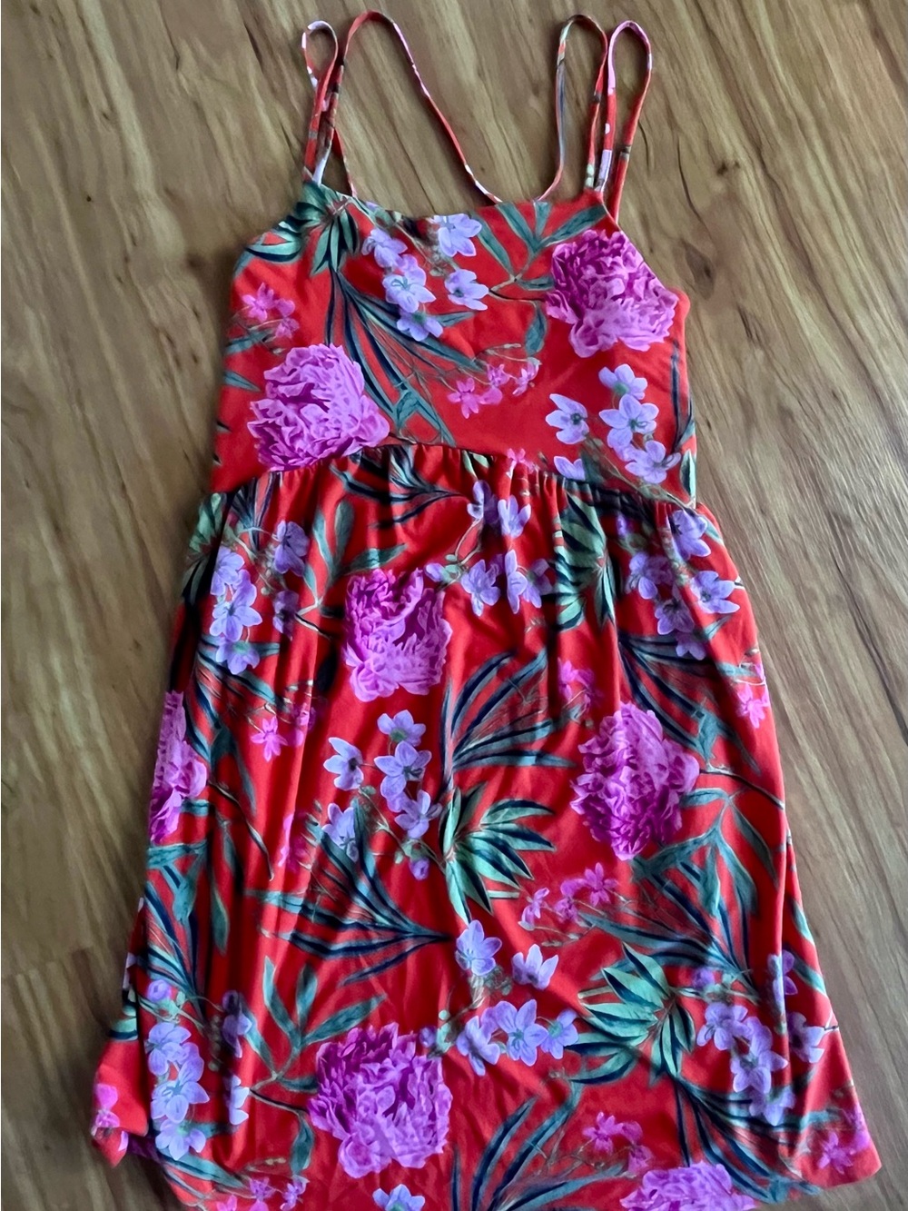 Women’s Red Floral Sleeveless Summer Dress